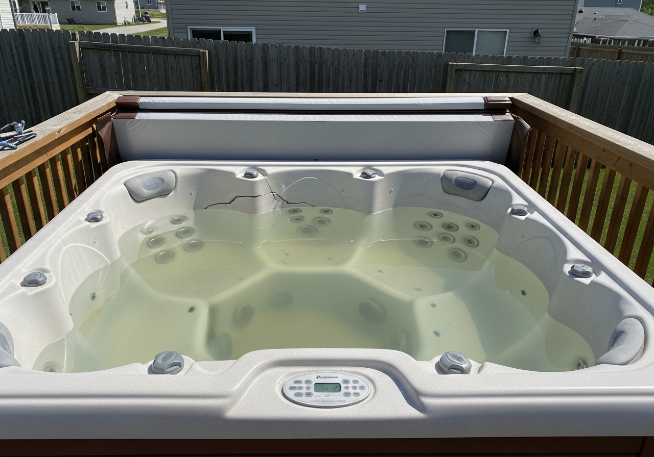 Before hot tub repair in Spokane